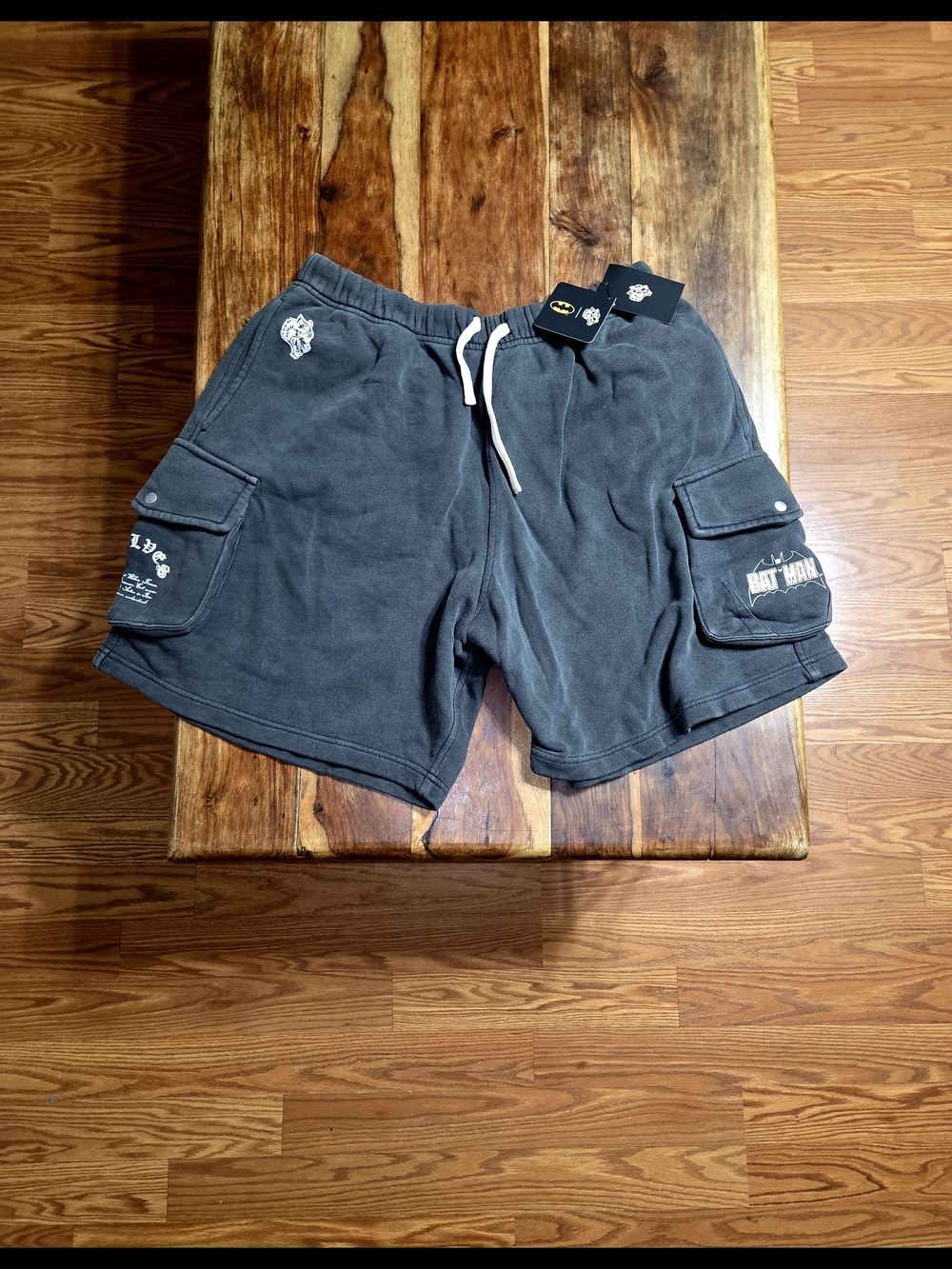 Darc Sport/Batman Collab Charcoal Gray Cargo Sweatshorts